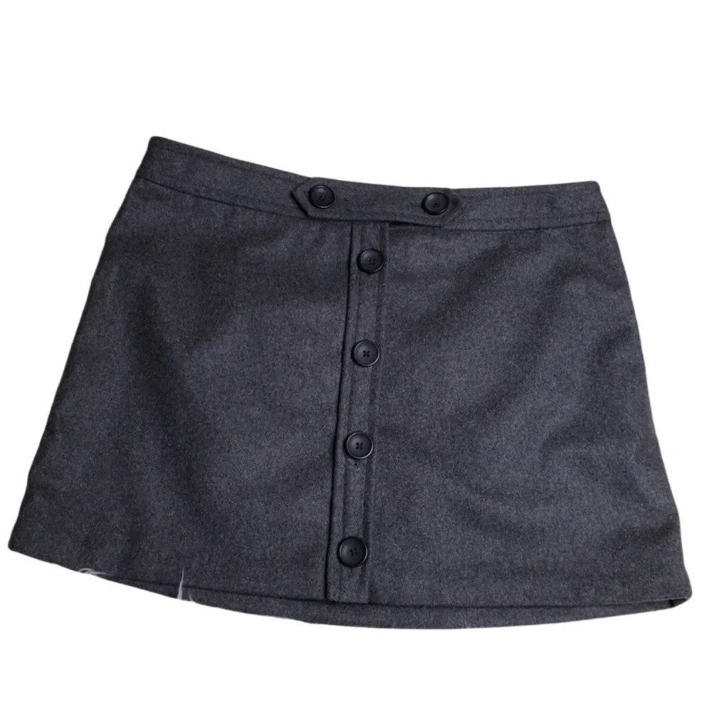 Gap Button Front‎ Wool Gray Skirt